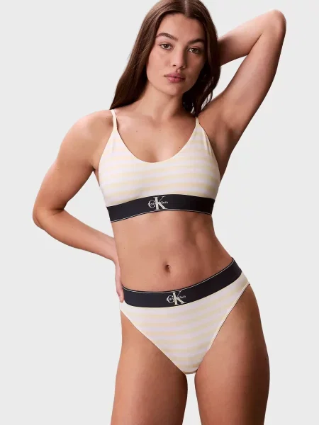 У смужку без підкладки бюстгальтер Calvin Klein жовтий