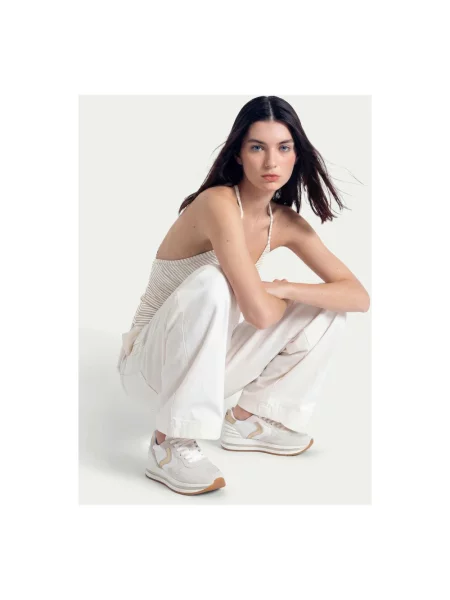 Sneakersy Voile Blanche skórzane beżowe