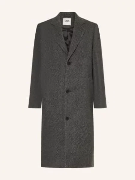 Cos Plášť tmavě šedá černá