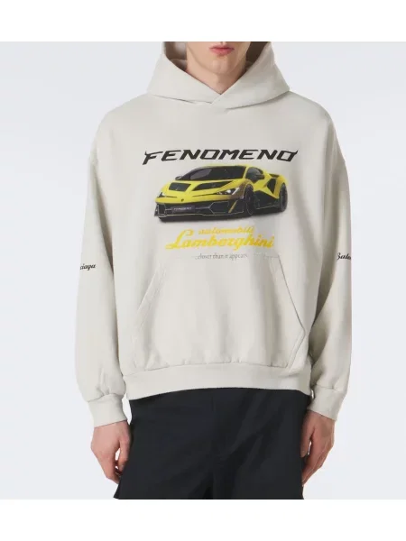 Džerzej mikina s kapucňou Balenciaga s potlačou biela