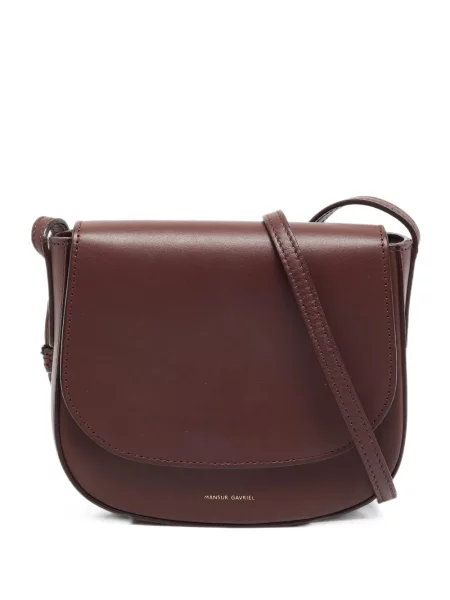 Δερμάτινη τσάντα χιαστί Mansur Gavriel καφέ