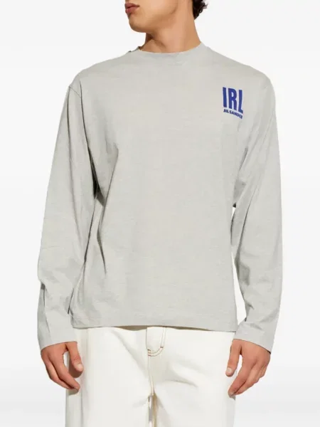 Lung tricou Jil Sander cu imagine gri