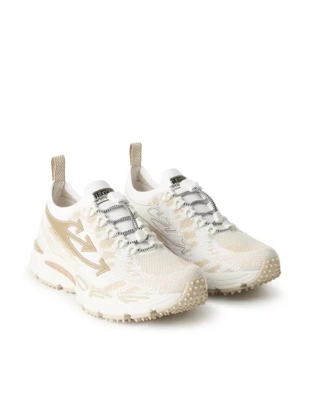 Sneakerși Off-white tricotate alb