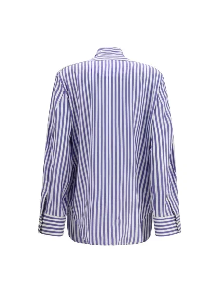Koszula Givenchy z kokardką w paski niebieska