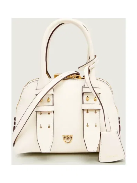 Mini geanta de piele Pinko din piele mini bej