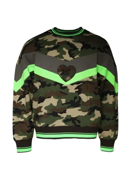Hanorac Dolce & Gabbana cu imagine cu model camuflaj verde