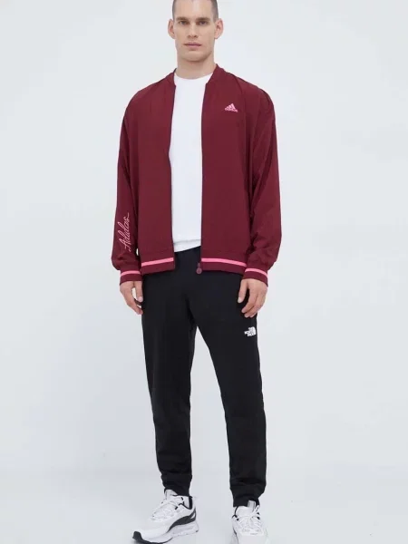Μπουφάν bomber adidas ανδρικά μπορντό