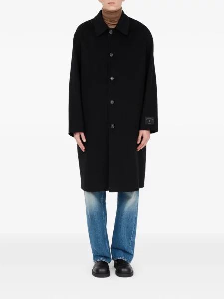 Vlněný kabát Mm6 Maison Margiela černý