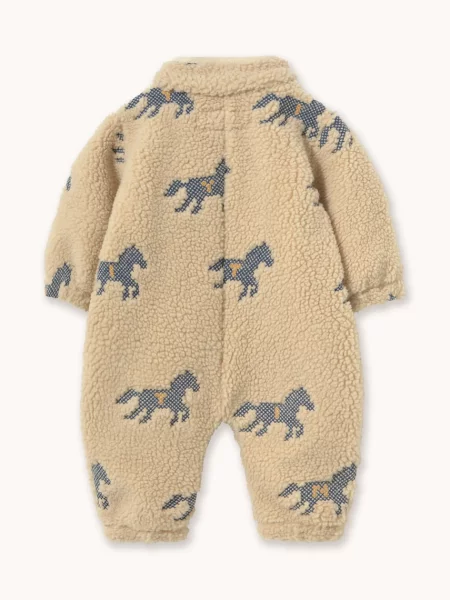 Tinycottons kombinezon za bebe HORSES SHERPA ONE-PIECE bež