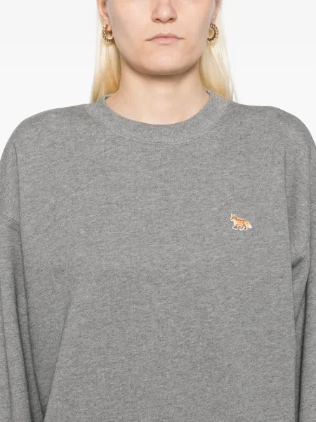 Hanorac Maison Kitsune cu broderie gri