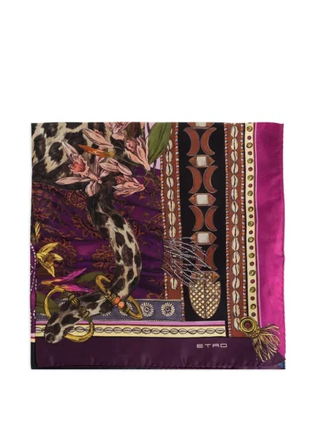 Шал Etro с принт виолетово