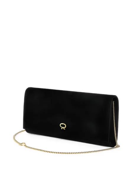 Clutch Gianvito Rossi σουέτ μαύρο
