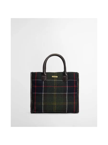 Barbour geantă de mână cu amestec de lână verde