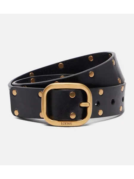 Kožni remen Loewe sa šiljcima crna