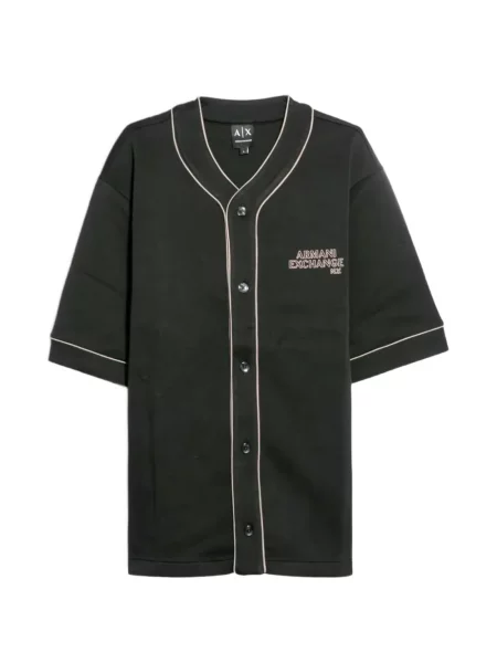 Cămașă Armani Exchange cu broderie negru
