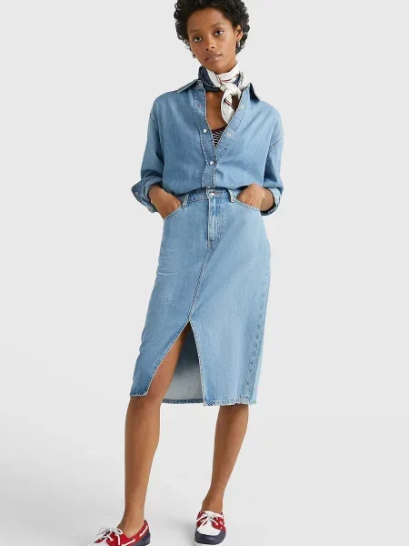 Джинсова спідниця Tommy Hilfiger блакитна