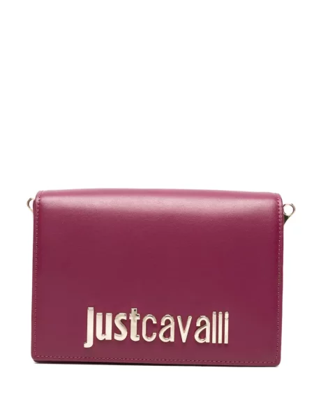 Geantă Just Cavalli cu autograf violet