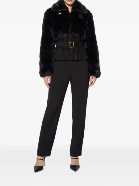 Geacă Elisabetta Franchi cu blană negru