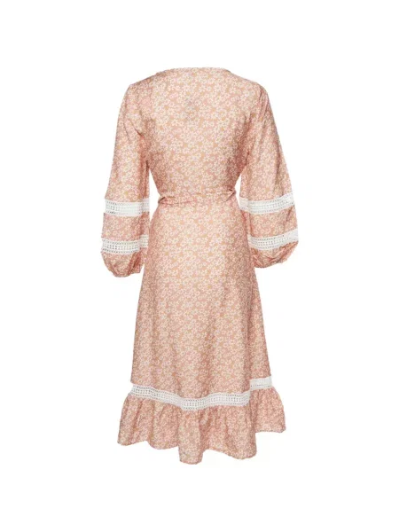 Rochie midi Maje cu model floral cu imagine roz