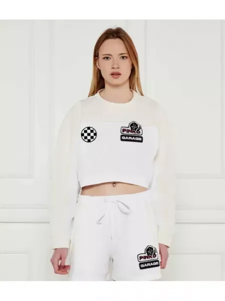 Pinko Pulóver CONRAD | Cropped Fit fehér