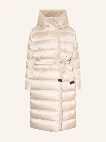 Max Mara The Cube Obratný Péřový Kabát Medusa krémová