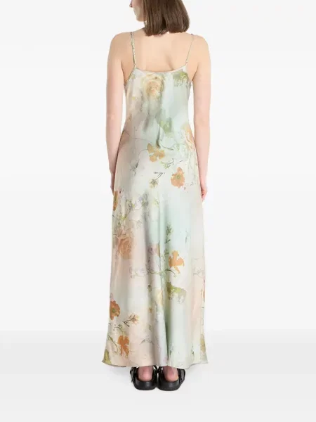 Rochie maxi Allsaints cu model floral cu imagine verde