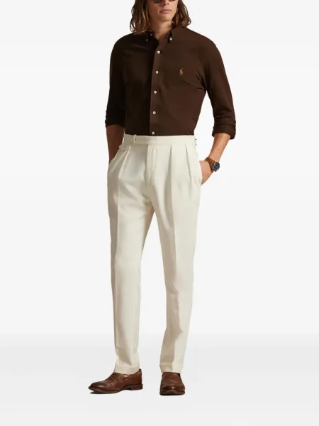 Dlouhá pruhovaná s límcem kšiltovka Polo Ralph Lauren modrá