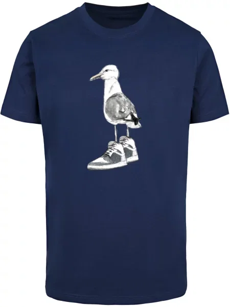 Mister Tee Tricou bleumarin / negru alb