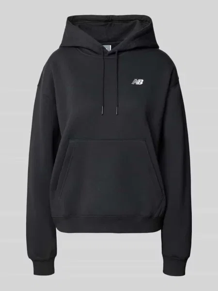 Bluza z kapturem o kroju regular fit z mieszanki bawełny New Balance czarna