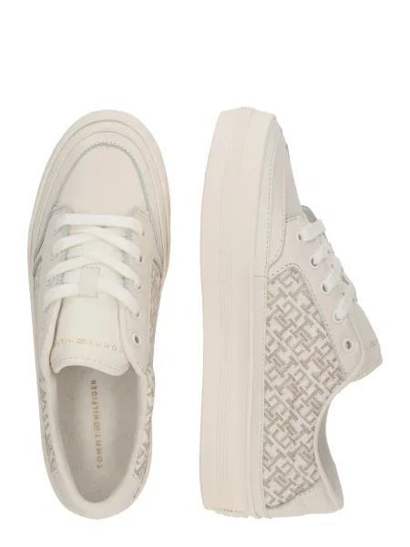 Tommy Hilfiger Sneakers Vulc Leather Sneaker Monogram Écru alb