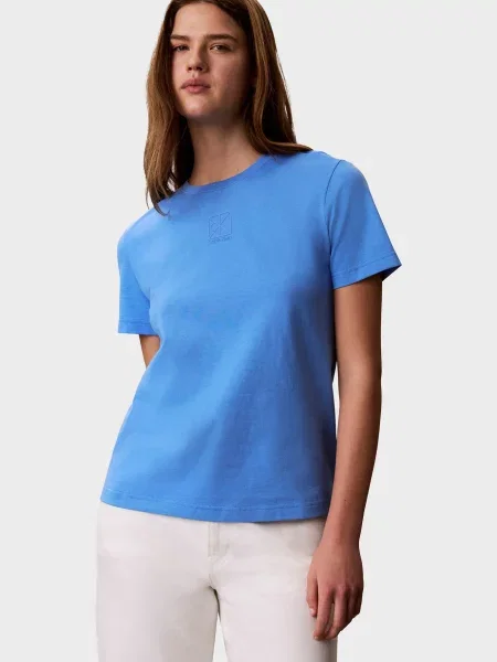 Футболка Calvin Klein з джерсі блакитна