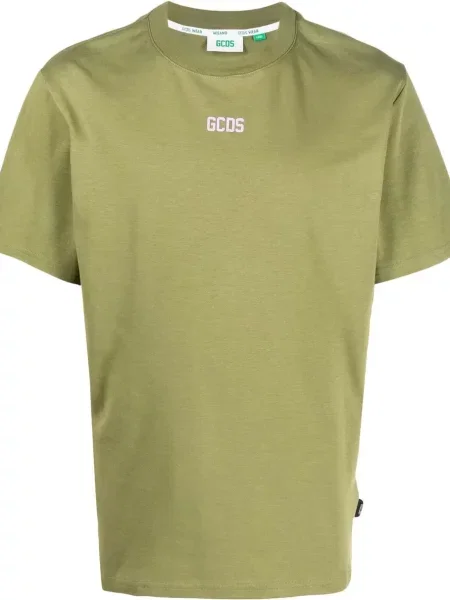 Tricou Gcds cu imagine cu decolteu rotund verde