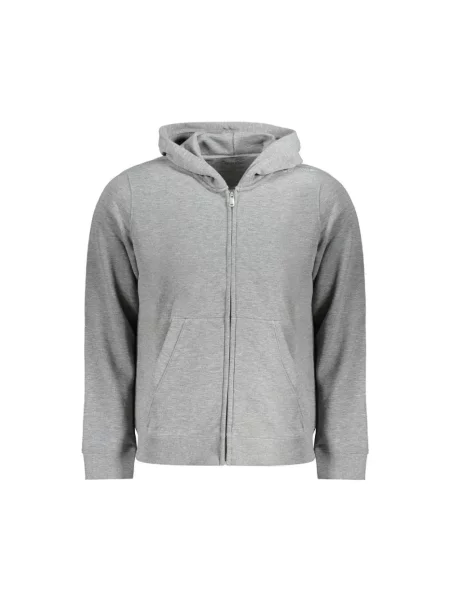 Bluza z kapturem Calvin Klein z długim rękawem szara
