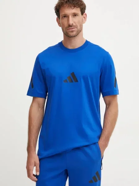 Тениска adidas ZNE с принт синьо