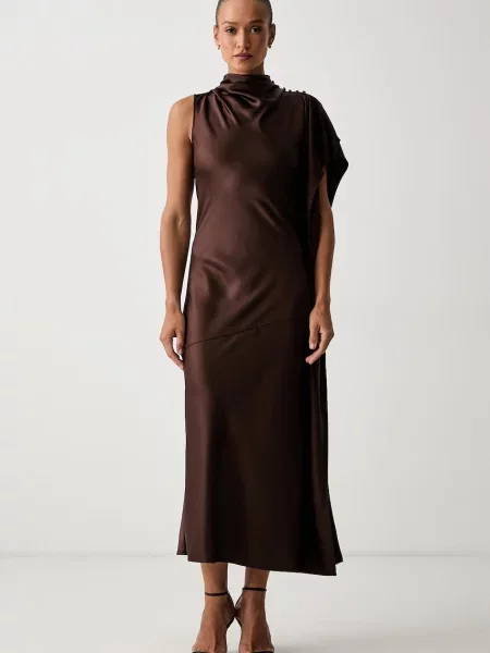 Pinko rochie din acetat maro