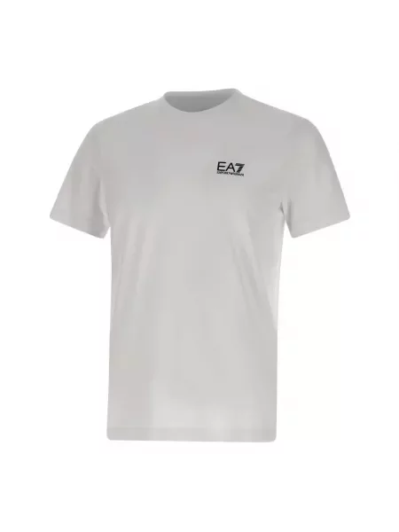 Emporio Armani Koszulki Mężczyzna Koszulka z Logo z Elastanu biały