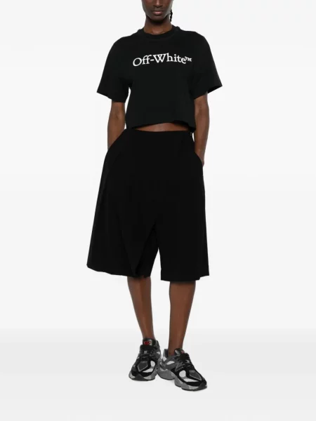 Decupat tricou Off-white cu imagine alb