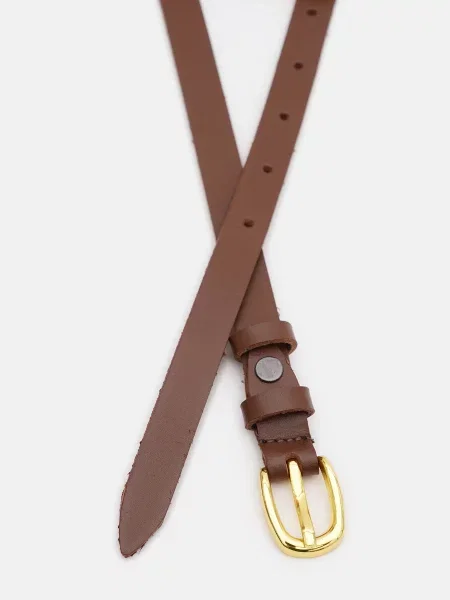 Кожаный ремень Borsa Leather с ремешками коричневый
