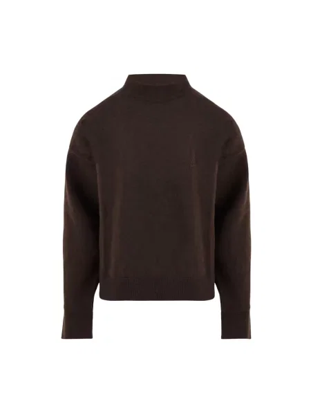 Sweter Akep wełniany brązowy