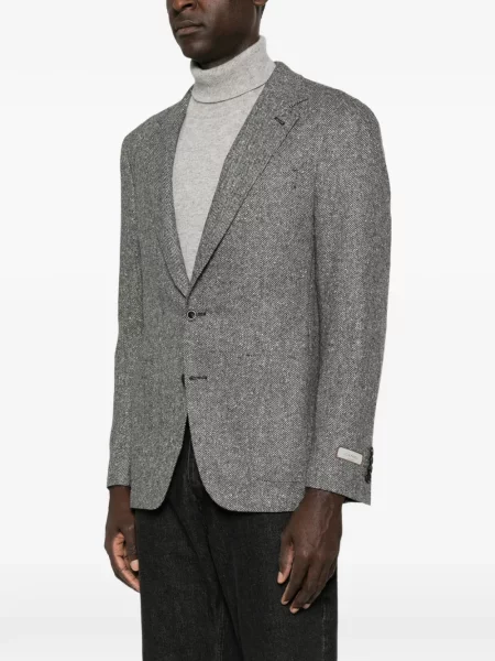 Geacă Canali cu model herringbone gri