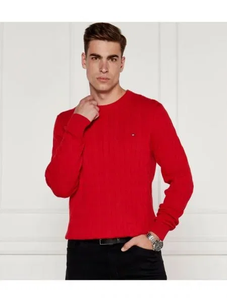 Tommy Hilfiger Pulover CLASSIC CABLE roșu