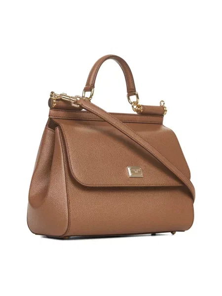Torebka Dolce And Gabbana skórzana brązowa