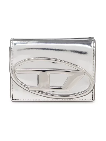 Diesel portfel skórzany TRI FOLD COIN XS II srebrny szary