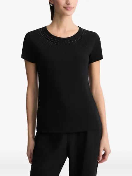 Tricou Liu Jo cu decolteu rotund negru