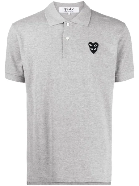 Polo Comme Des Garcons Play cu motiv cu inimi gri