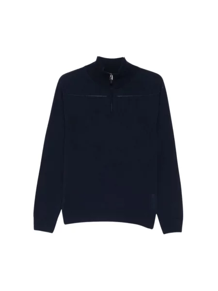 Sweter z golfem Canali niebieski