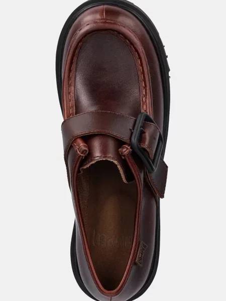 Шкіряні туфлі Camper Milah на платформі коричневий