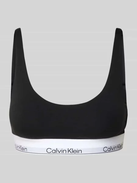 Calvin Klein Biustonosz Bustier Icon Cotton Modal schwarz biały
