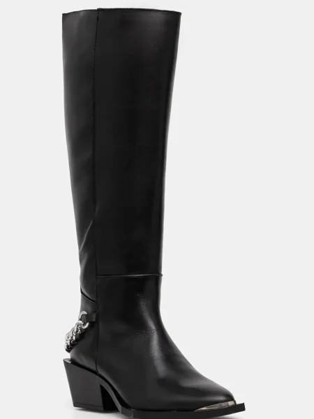 Кожени ботуши Steve Madden Xayenne с дебел черно
