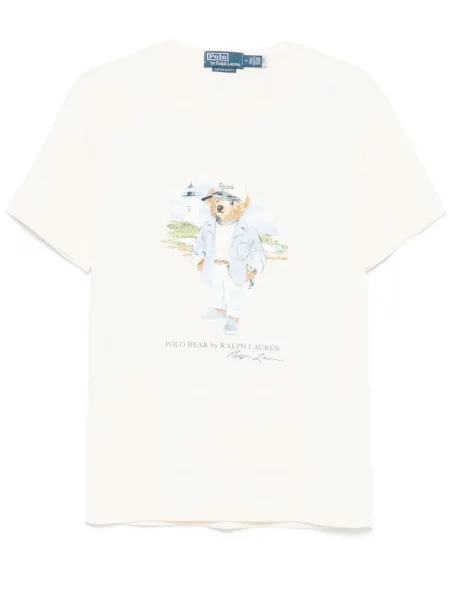 Polo Polo Ralph Lauren cu broderie de costum alb